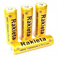 4× Akumulator litowo-jonowy 18650 Rakieta 12000mAh