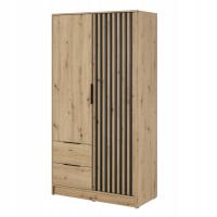 Шкаф двухдверный ламели 105 см ящик дуб Artisan