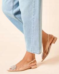 TRANSPARENTNE PŁASKIE BUTY BALERINY SZPIC ZDOBIENIA DOROTHY PERKINS 39