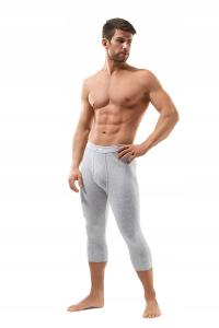 Kalesony 3/4 e.CLASSIC prążek melanż [Rozmiar Kolor szary melanż]