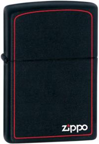 Зажигалка Zippo 218zb Classic Black and Red Zippo Logo классическая матовая