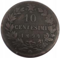 [10784] Włochy 10 centesimi 1894