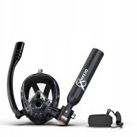 Комплект полнолицевой маски с мини-баллоном для дайвинга 0,5 л с сумкой OceanX