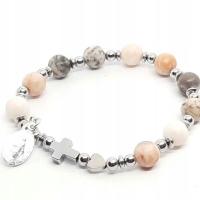 Cudowny medalik Różaniec na rękę Jaspis + Cudowny Medalik POŚWIĘCONY