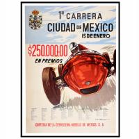 Plakat wyścig Grand Prix MEXICO Carrera MEKSYK A3