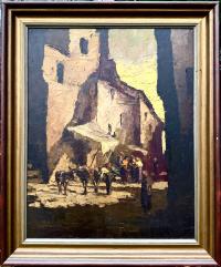 Hein HOPPMANN 1901-82 „Miasteczko – scena z życia codziennego” CENNY OBRAZ