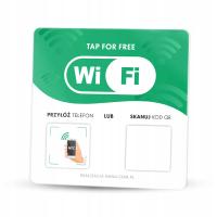 Tabliczka płytka z kodem NFC i QR do sieci WiFi Internet kolorowy nadruk