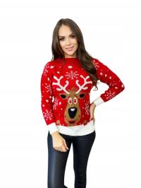 SWETER ŚWIĄTECZNY RUDOLF KOPYTKA HIT CZERWONY