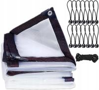 PLANDEKA PRZEZROCZYSTA OGRODOWA TARASOWA WODOODPORNA Z OCZKAMI ANTY-UV 2x2M