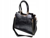 Torebka Damska A4, Modna Duża Miejska Torba Shopper na Ramię, Czarny