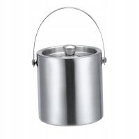 Wiaderko na lód ze stali nierdzewnej Wanna do napojów z podwójnymi ściankami Wygodna 1.6L