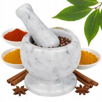 MOŹDZIERZ KAMIENNY KUCHENNY MARMUROWY Z TŁUCZKIEM DO PRZYPRAW ORZECHÓW ZIÓŁ