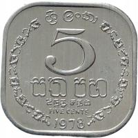 39470. Sri Lanka, 5 centów, 1978r.