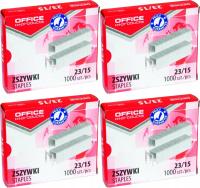 Zszywki OFFICE PRODUCTS 23/15 1000szt ocynk x4