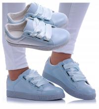 Trampki damskie Wiązane niebieskie tenisówki buty wiosenne 17510