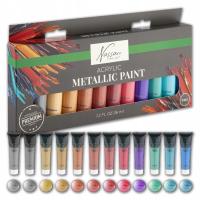 Большие металлические акриловые краски 12x36ml металлическая Золотая акриловая краска