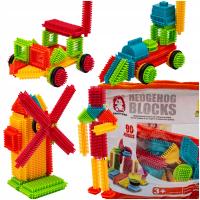 KREATYWNE Klocki Konstrukcyjne dla dzieci WAFLE Jeżyki Grzebyki 90 el