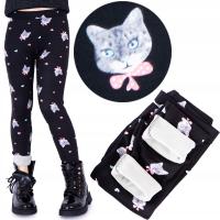 Теплые Термо леггинсы детские гетры черные девочки меховой подкладкой флис