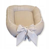 Kokon niemowlęcy z kokardą! Velvet beżowy!