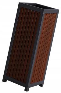 NOWOCZESNY OGRODOWY KOSZ NA ŚMIECI 35L PALISANDER