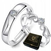 Серебряные обручальные кольца сталь пара регулируемые r. UNI