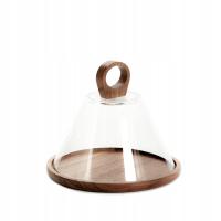 Patera LENNE ze szklanym kloszem 23x19 cm HOMLA