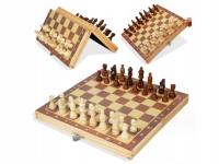 Набор 3в1 большие шахматы деревянные классические шашки нарды игра 34 x 34 см