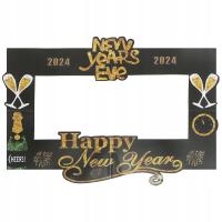CZARNA PAPIEROWA RAMKA DO ZDJĘĆ NA SYLWESTROWĄ IMPREZĘ 2024