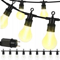 GIRLANDA ŚWIETLNA OGRODOWA BALKONOWA LAMPKI 20m 20 LED DO OGRODU ZEWNĘTRZNE