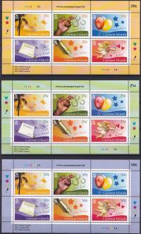 KAJMANY** Mi 1089-124 ARKUSIKI, Znaczki-życzenia, 50€