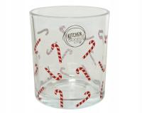 Dekoracja stołu wigilia Boże Narodzenie szklanka motyw laski cukrowe szkło