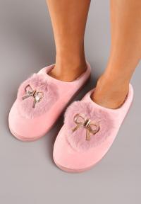 Born2Be Ciemnoróżowe Kapcie damskie Welur