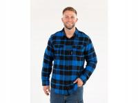 YATO KOSZULA MĘSKA FLANELOWA NIEBIESKA BAWEŁNIANA 170g/m²