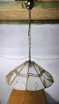 wisząca lampa witrażowa Tiffany vintage