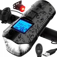 LAMPKA ROWEROWA LED PRZÓD +TYŁ ZESTAW ROWEROWY LED