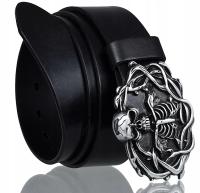 Pasek skórzany Blakardo Motocykl i niebo czarny