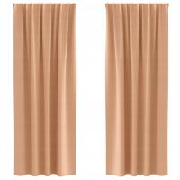 Firany blackout z kółkami 2 pcs Jasny Brąz 260 x 140 cm