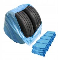 Niebieskie DUŻE worki na koła, opony LDPE (100x100 cm) - 200 szt - Stix