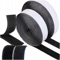 TAŚMA RZEP CZARNA ROLKA Z KLEJEM SAMOPRZYLEPNYM MOCNA KOMPLET - 40mm - 5mb