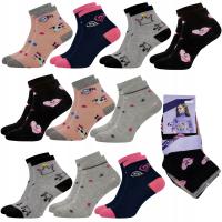 10 ПАР ХЛОПКОВЫХ НОСКОВ ДЛЯ ДЕВОЧЕК С РИСУНКОМ 21-24