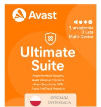 AVAST Ultimate 3 urządzenia / 3 lata + VPN, AntiTrack i Cleanup Premium