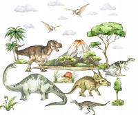 Наклейки на стену для детей динозавры деревья