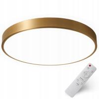 LAMPA SUFITOWA ZŁOTA PLAFON LED ŻYRANDOL 60CM OKRĄGŁY Z PILOTEM ZMIENNA