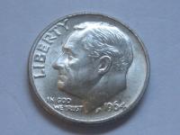 nr5 USA Moneta One Dime 1964 D SREBRO stan 1-