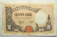 + Włochy - BANKNOT - 100 Lirów 1942 - RZADSZY - STAN !