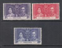 kol. ang. GRENADA Mi 120-122 KORONACJA seria z 1937