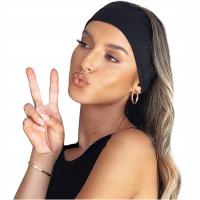 ЧЕРНАЯ ЛЕНТА ДЛЯ ВОЛОС ГОЛОВА УШИ ШИРОКАЯ ГЛАДКАЯ