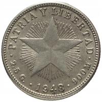 41682. Kuba, 10 centavo, 1948r. - Ag