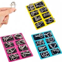 24 PCS Metal Wire Jigsaw Puzzle Unlock the Rings Interlocking Game Toys