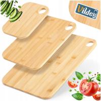 3x Deski KUCHENNE do krojenia bambusowe drewniane zestaw komplet desek